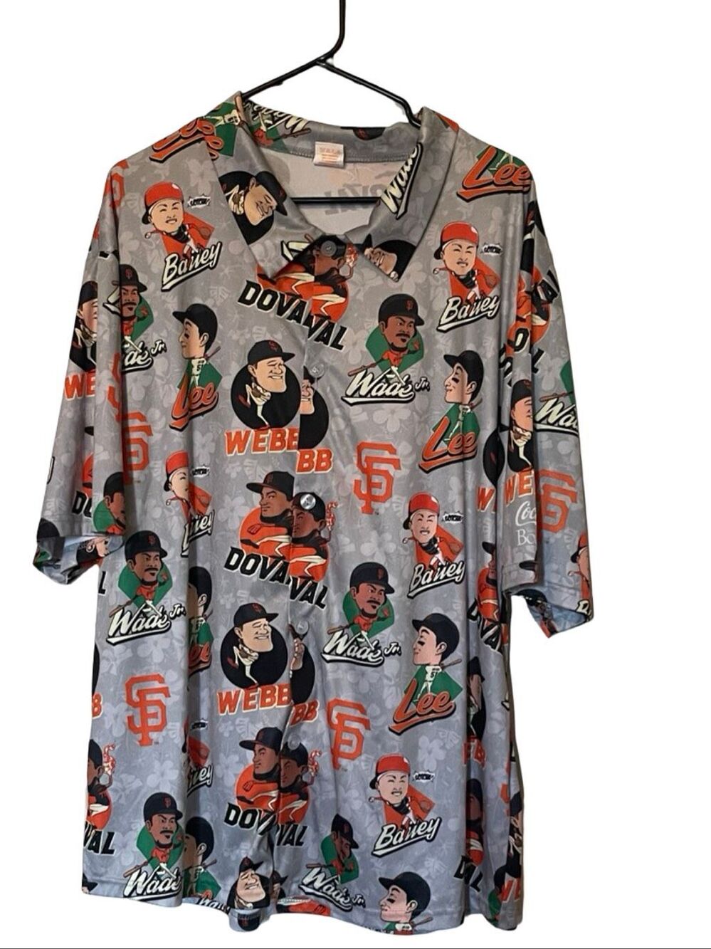 San Francisco Giants Mens Gray Orange Black 2024 Players Aloha Shirt Size XL